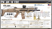 FN MK 16 CQC Gun Spec Data Premium Wall Art Poster (Choose Size)