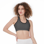 [[ Pistol Print ]] Black/Dark Grey Sports Bra
