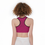[[ Pistol Print ]] Black/Pink Sports Bra