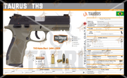 TAURUS TH9 Gun Spec Data Premium Wall Art Poster (Choose Size)