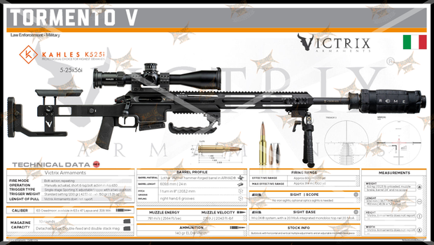 TORMENTO V Gun Spec Data Premium Wall Art Poster (Choose Size)