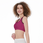 [[ Pistol Print ]] Black/Pink Sports Bra